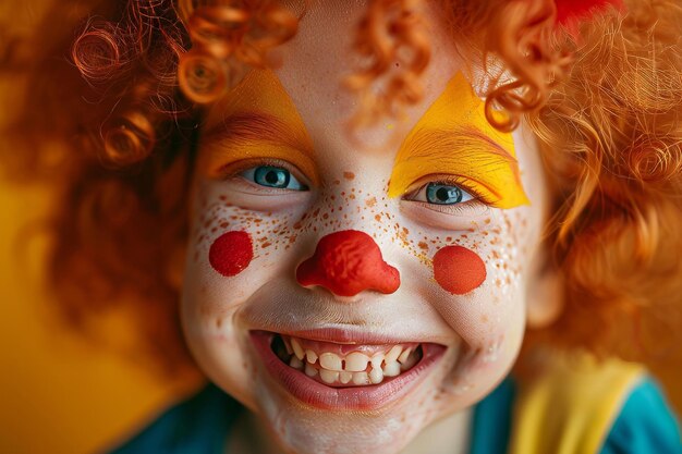 Foto uma menina ruiva a sorrir.