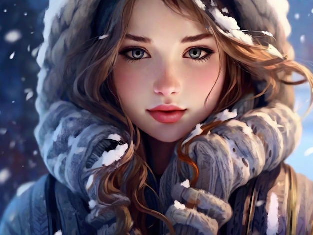 Uma menina vestindo roupas de inverno