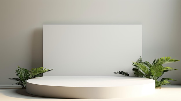 uma mesa branca com uma mesa branca e plantas verdes