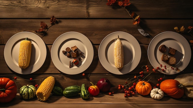 uma mesa com pratos de comida e uma faca