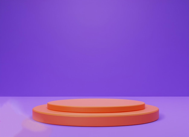 Uma mesa com um objeto vermelho sobre ela e um fundo roxo