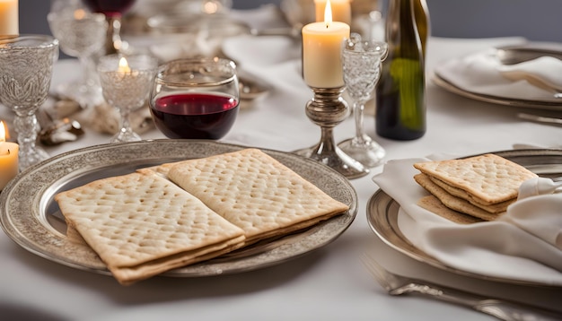 uma mesa com uma vela e biscoitos nele