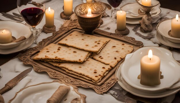 uma mesa com uma vela que diz biscoitos sobre ele