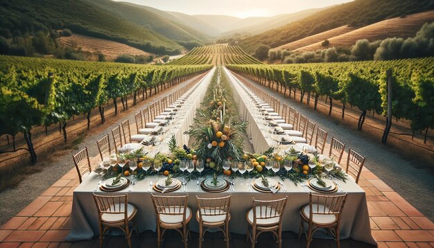 Uma mesa de casamento tradicional italiana