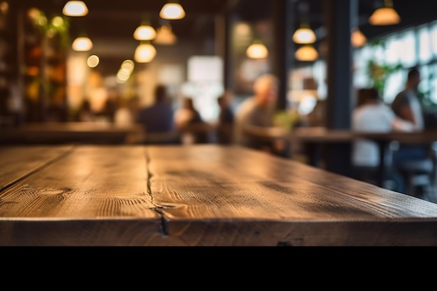 Foto uma mesa em um restaurante com fundo desfocado