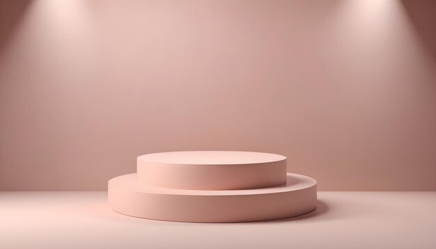 uma mesa redonda com uma base branca e uma base rosa com um círculo branco sobre ela