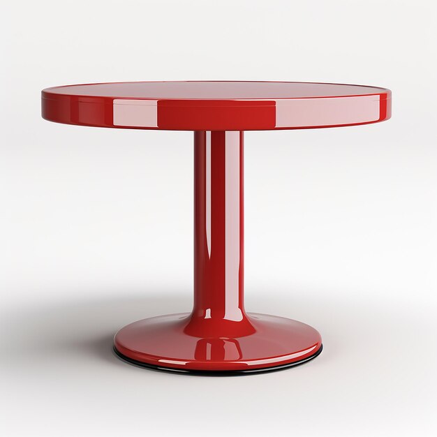 uma mesa vermelha com um topo vermelho que diz citação t citação sobre ele