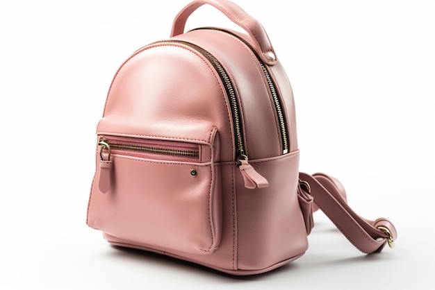 Uma mini mochila rosa da marca me generative ai