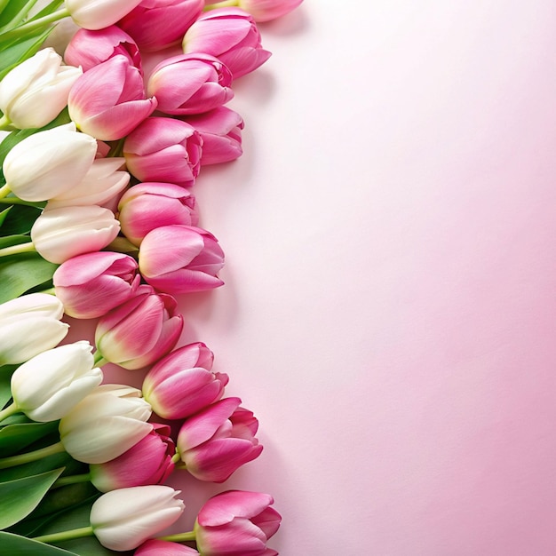 Uma mistura animada de vários tipos de tulipas