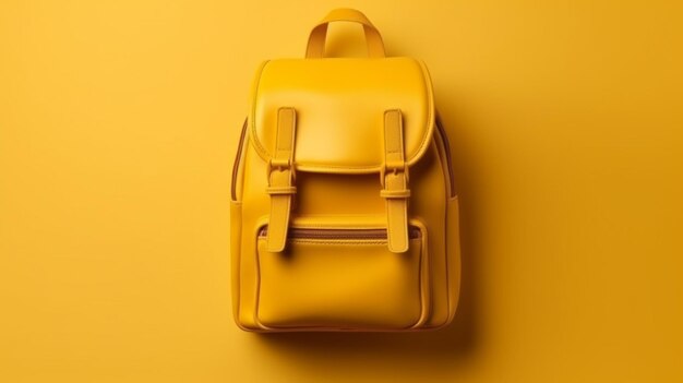 uma mochila amarela com fundo amarelo e fundo amarelo.