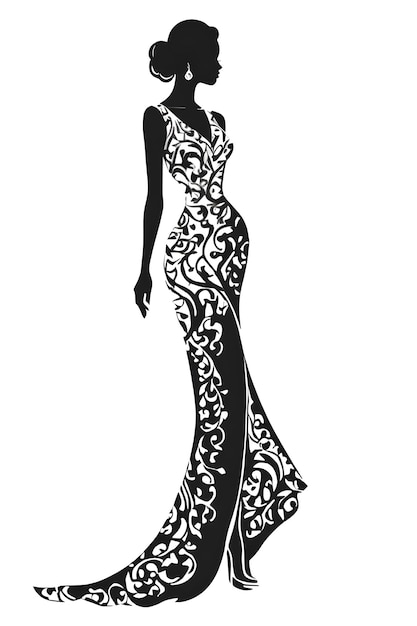 uma modelo vestindo um vestido que diz "fashion quot"