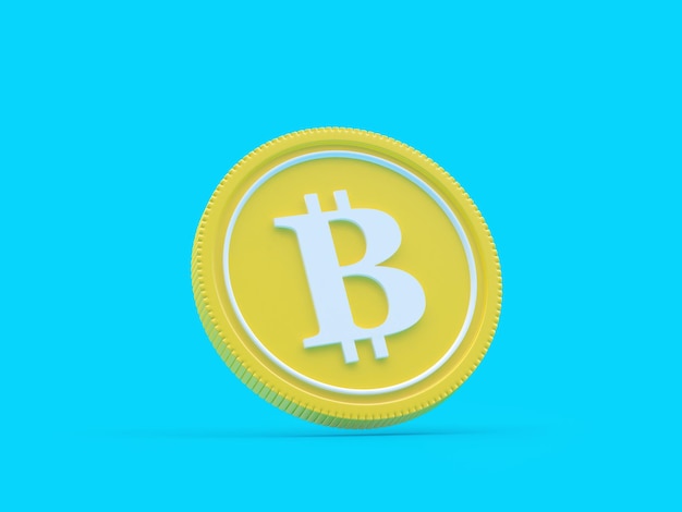 Uma moeda bitcoin