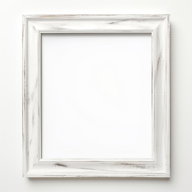 uma moldura de imagem branca com uma moldura branca na parede