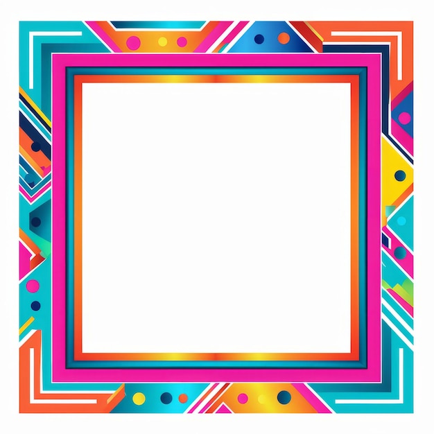 Foto uma moldura quadrada colorida com um padrão abstrato