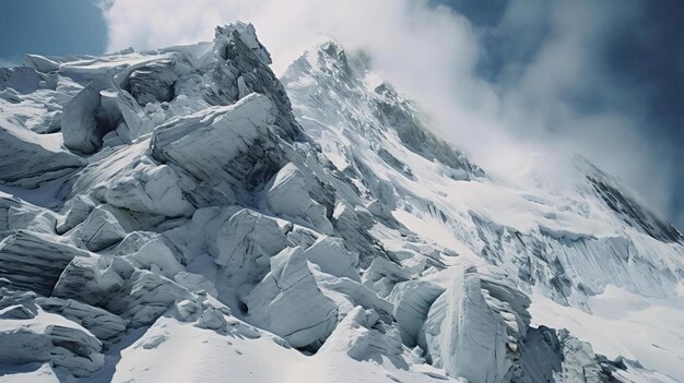 uma montanha coberta de neve