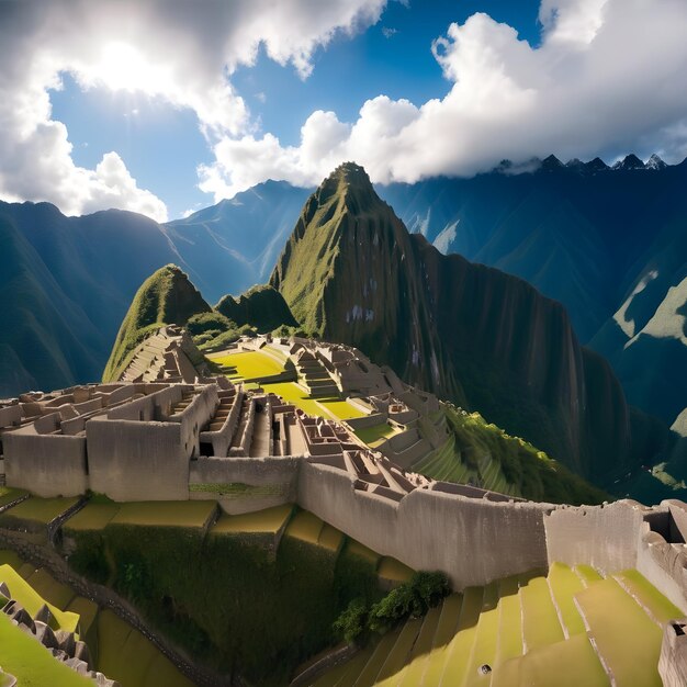 Foto uma montanha com um edifício no topo dela