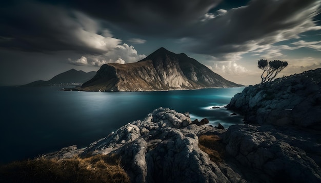 Uma montanha nas Ilhas Faroe