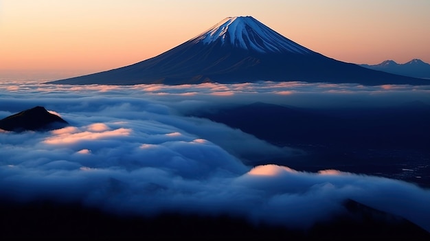 Uma montanha nas nuvens