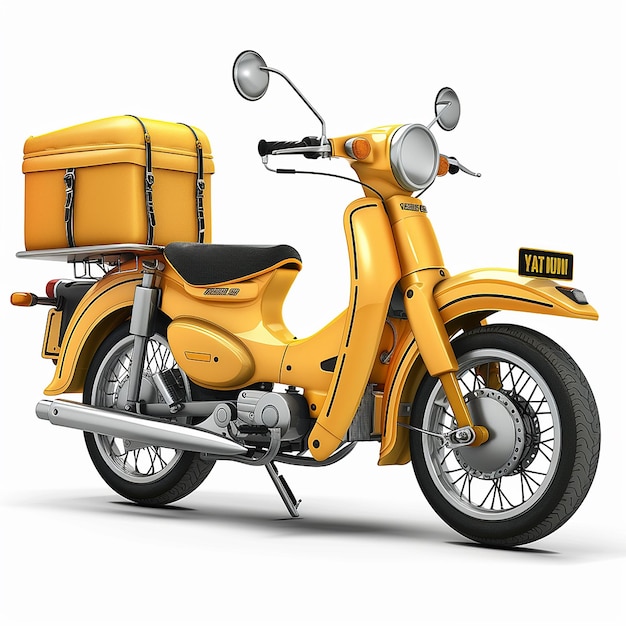 uma motocicleta amarela com a palavra "honda" na frente