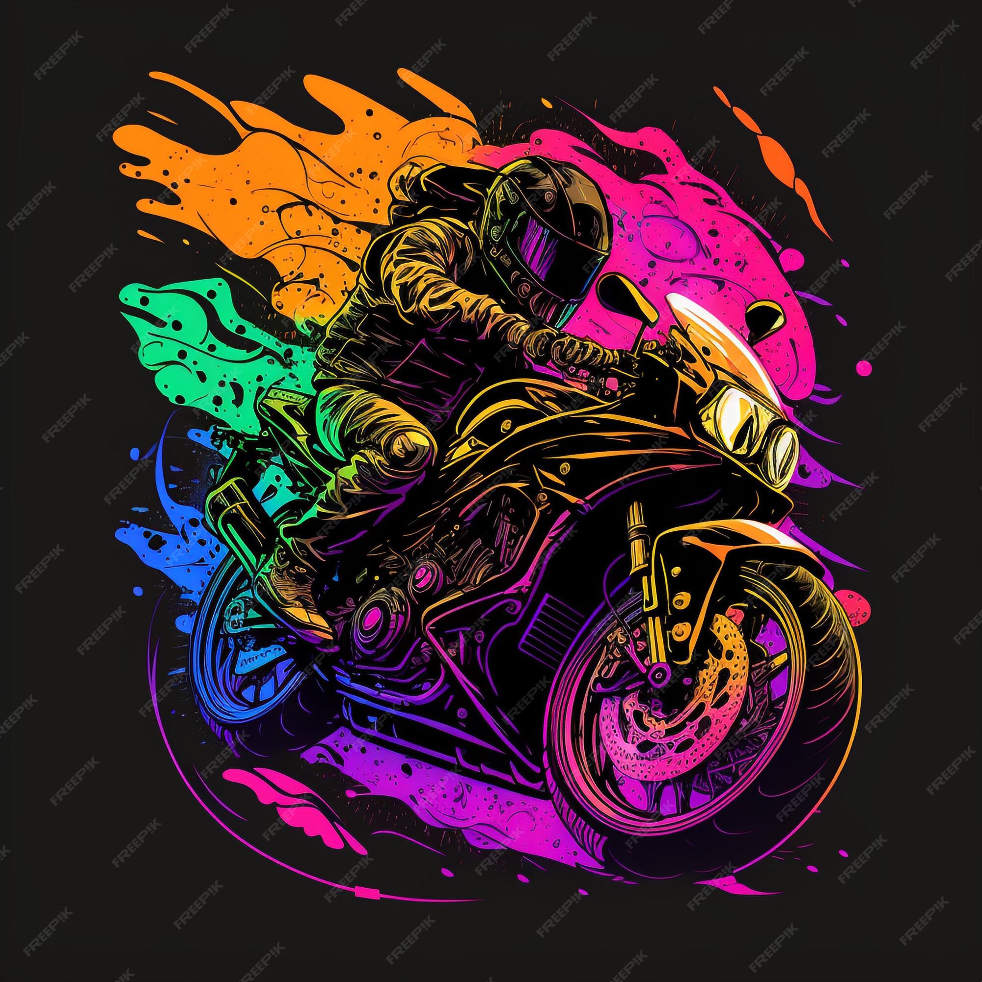 Desenho de moto de corrida pintado e colorido por Usuário não registrado o  dia 20 de Setembro do 2015