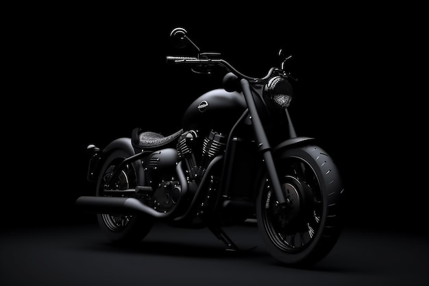 Uma motocicleta preta com a palavra harley na lateral.