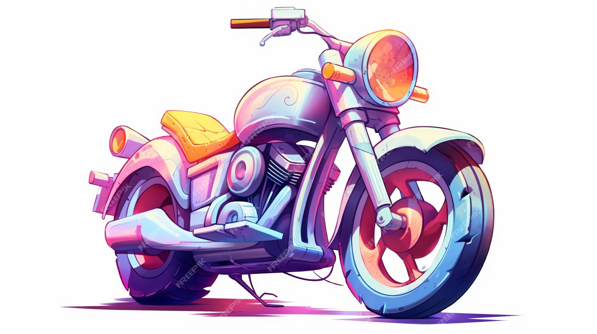 Moto Dos Desenhos Animados Moto Azul Locomotiva Motocicleta PNG