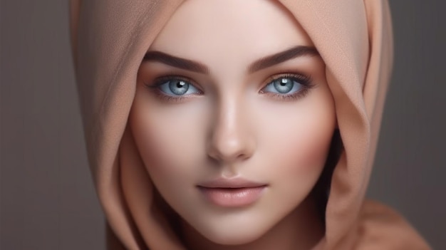 Uma mulher com um hijab na cabeça