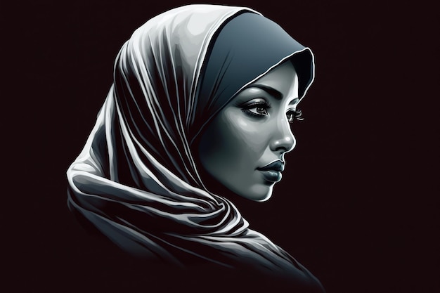 Uma mulher com um hijab na cabeça