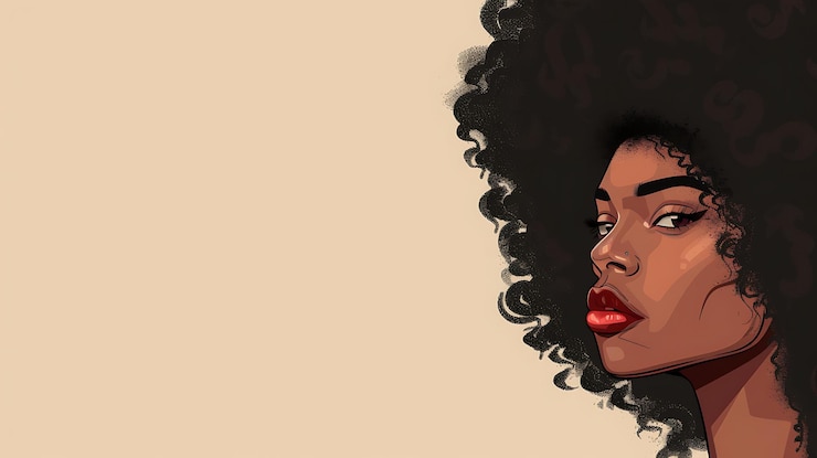 Foto uma mulher com um lábio vermelho e um cabelo preto