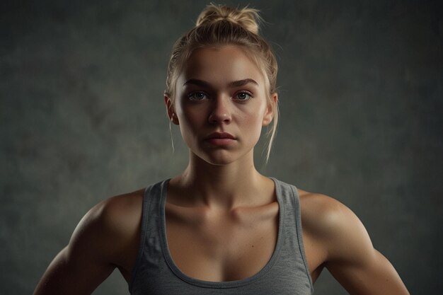 Foto uma mulher com uma cauda de pónei está posando para uma foto