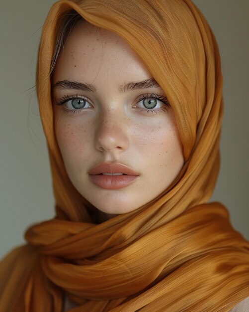 Uma mulher de hijab fluindo abraçando papel de parede