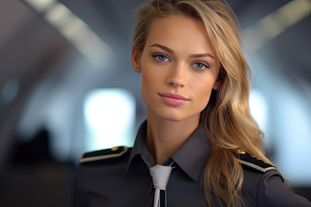 uma mulher de uniforme