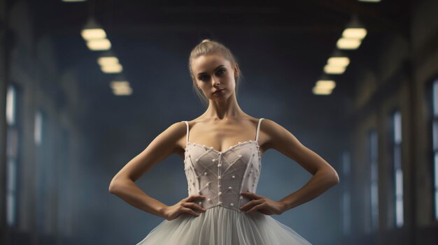 uma mulher de vestido branco com um vestido branco na cintura