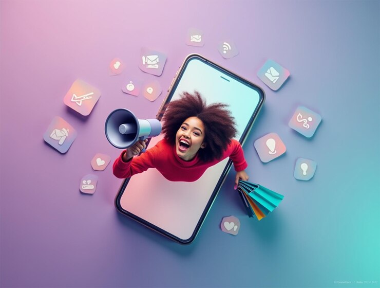 Foto uma mulher está de pé na frente de um telefone com muitas coisas nele
