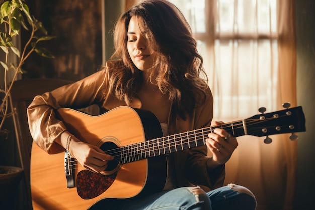 Uma mulher jovem com uma ginga cinzenta.