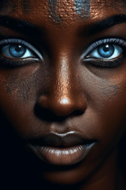 Uma mulher negra de olhos azuis