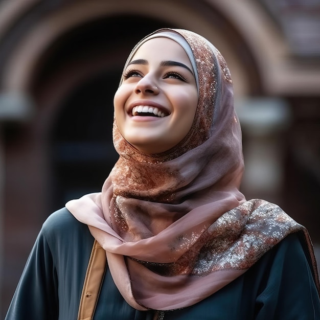 uma mulher sorrindo e sorrindo com um sorriso no rosto