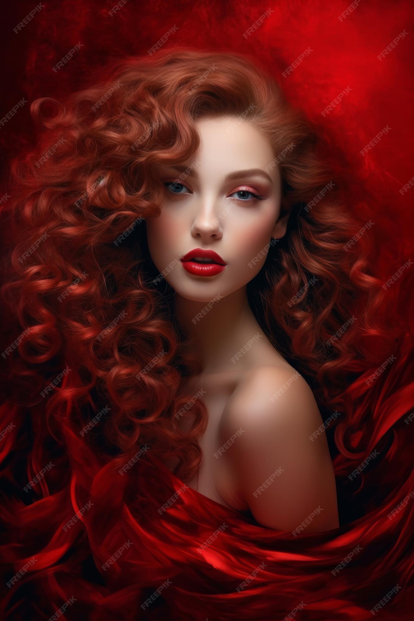 Foto de Jovem Vermelho Cabelo Lindo Modelo Com Cabelo Longo Cacheado E Bem  Preparado Ondas De Cabelo Excelente e mais fotos de stock de Pelo - iStock