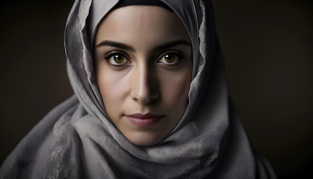 Uma mulher vestindo um hijab e um cachecol