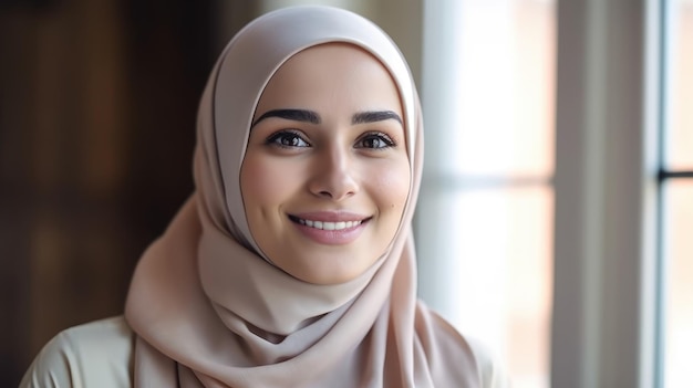 Uma mulher vestindo um hijab e um hijab