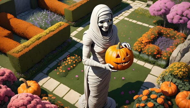 Uma múmia egípcia assustadora de Halloween