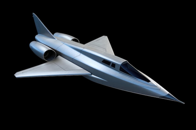 Uma nave espacial longa e estreita com um nariz pontiagudo e asas elegantes Generative AI