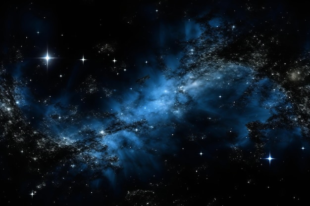 uma nebulosa azul no espaço com estrelas