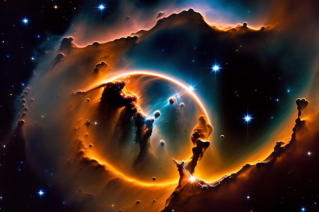 Uma nebulosa com uma nebulosa no centro