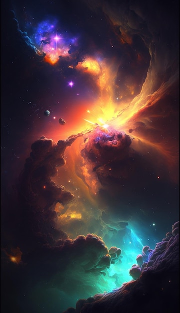 Foto uma nebulosa espacial com uma nebulosa no centro.