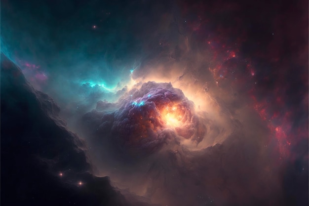 Uma nebulosa, espaço profundo