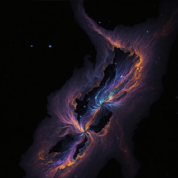 Foto uma nebulosa giratória vibrante de estrelas e gás