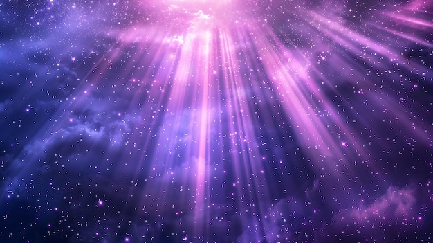 uma nebulosa roxa com a luz do universo