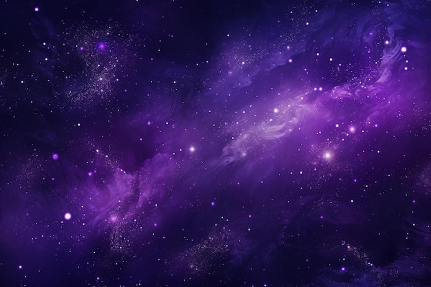 uma nebulosa roxa com estrelas e estrelas em um fundo preto.