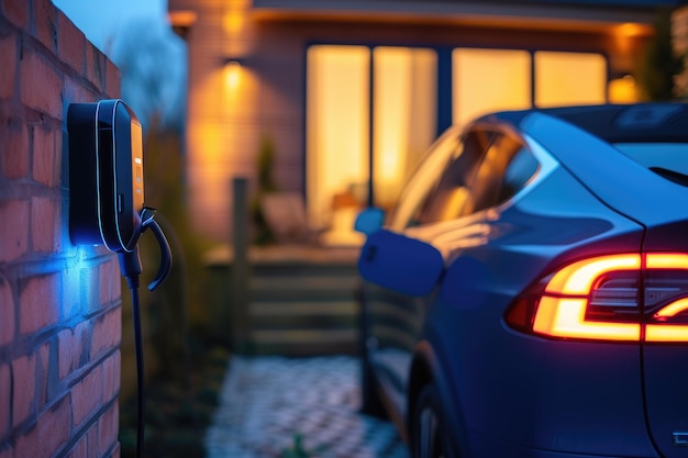 Uma noite de carregamento de carros elétricos está ocorrendo Generative Ai